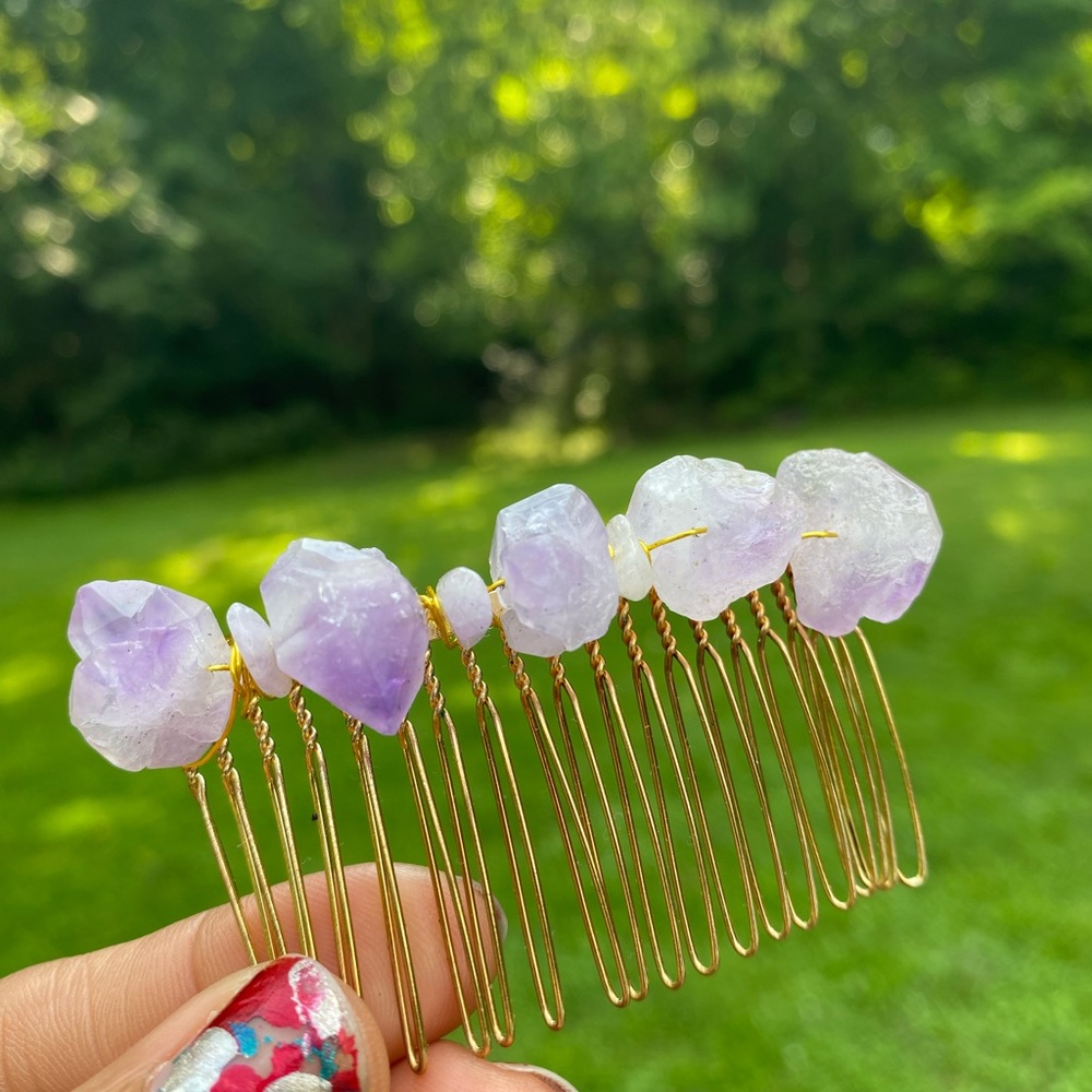 Amethyst Hair Comb